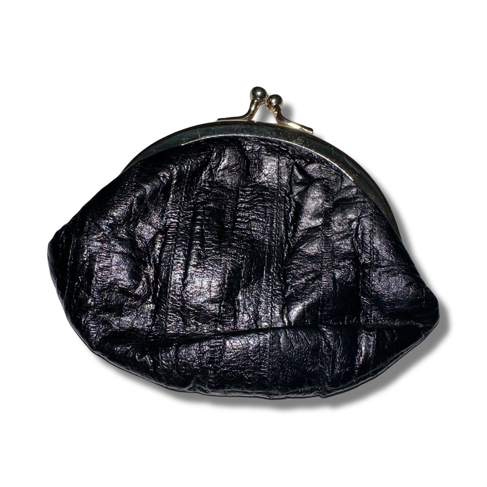Black Eel Skin Change Pouch